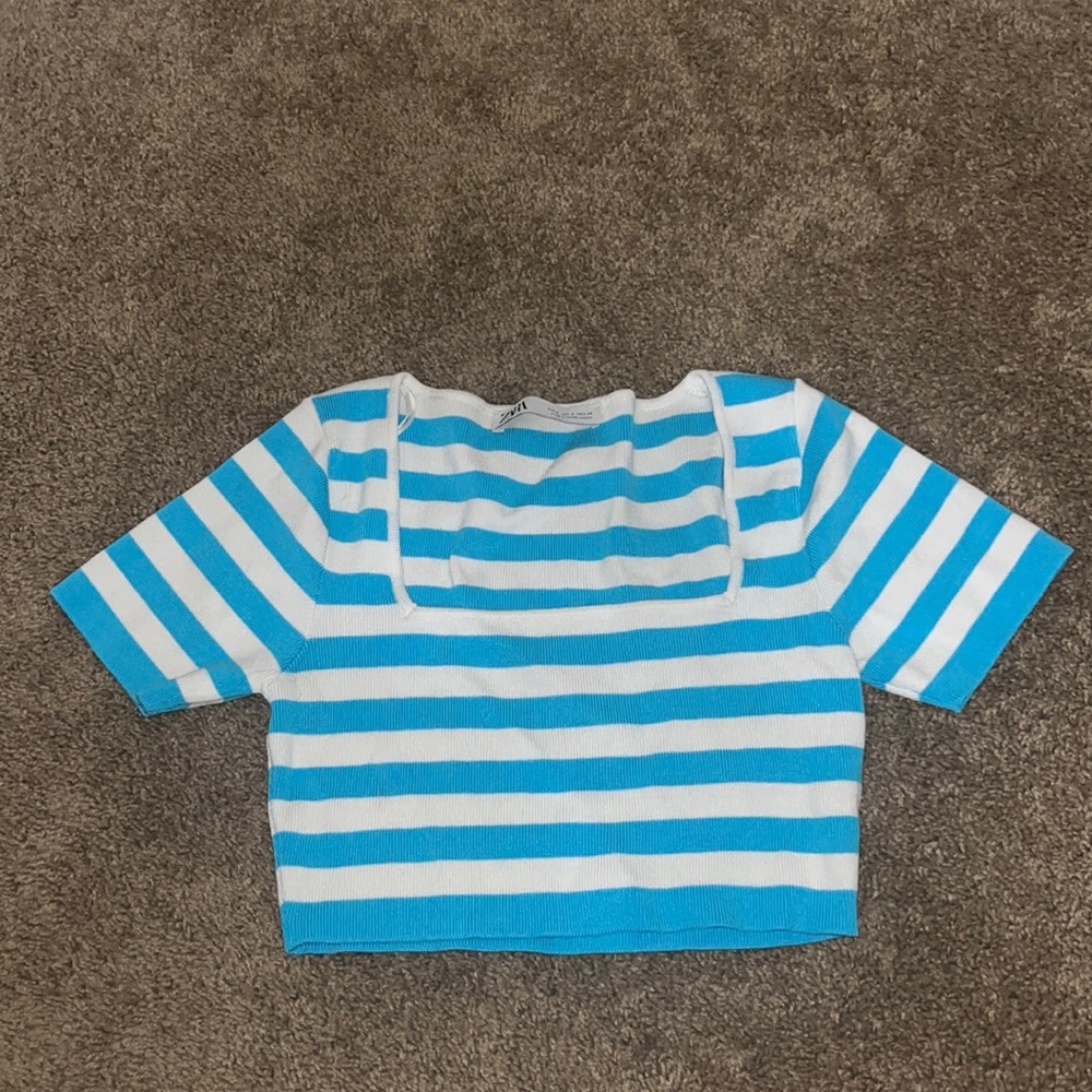 ZARA STRIPED CROP TOP